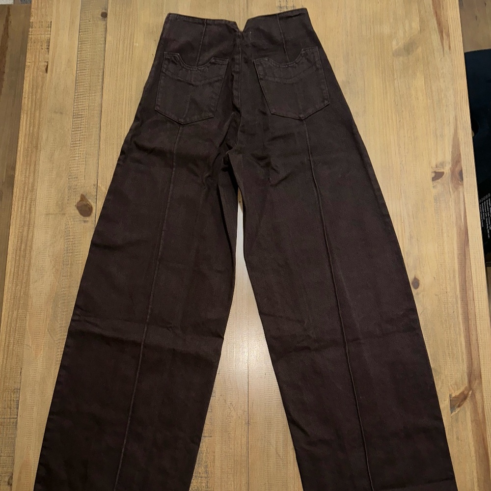 Meshki Dark Brown Wide Leg Jeans - Picture 11 of 14